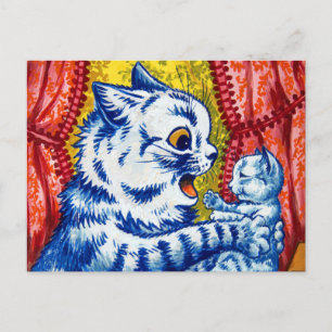 Kat en haar kittens briefkaart