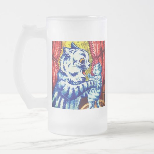 Kat en haar kittens matglas bierpul (Links)