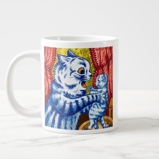 Kat en haar kleintjes grote koffiekop (Links)