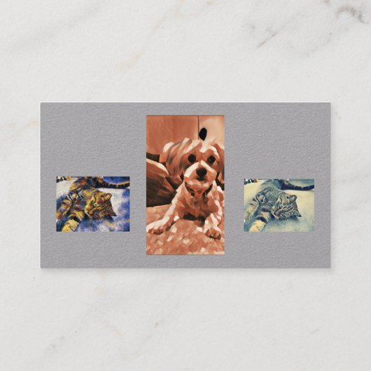 Kat en hond, 3,5 x 2,0-inch Visitekaartje (Achterkant)