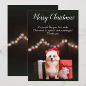 Kat en Hond aanpasbare Kerstmis Feestdagenkaart (Voorkant / Achterkant)