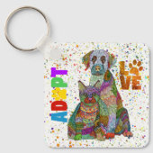 Kat en hond adopteren geen Sleutelhanger (Voorkant)