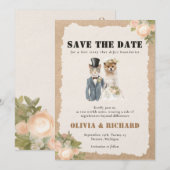Kat en Hond Bruiloft Save the Date Uitnodiging (Voorkant / Achterkant)