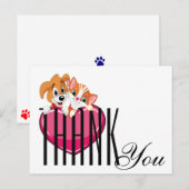 Kat en Hond Dank U Briefkaart (Voorkant / Achterkant)
