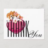 Kat en Hond Dank U Briefkaart (Voorkant)