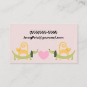 Kat en hond Druk Schattige Pet Sitter af Visitekaartje (Achterkant)