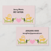 Kat en hond Druk Schattige Pet Sitter af Visitekaartje (Voorkant / Achterkant)