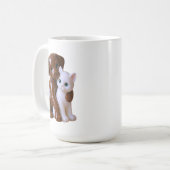 Kat en hond figuurstijl koffiemok (Voorkant links)