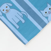 Kat en hond gestreept fleece deken (Hoek)