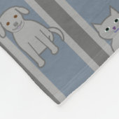 Kat en hond gestreept fleece deken (Hoek)