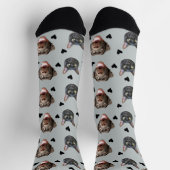 Kat en hond gezicht gepersonaliseerd, met hart op  sokken (Top)