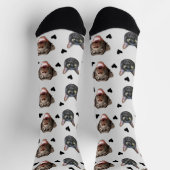 Kat en hond gezicht gepersonaliseerd, met hart op sokken (Top)