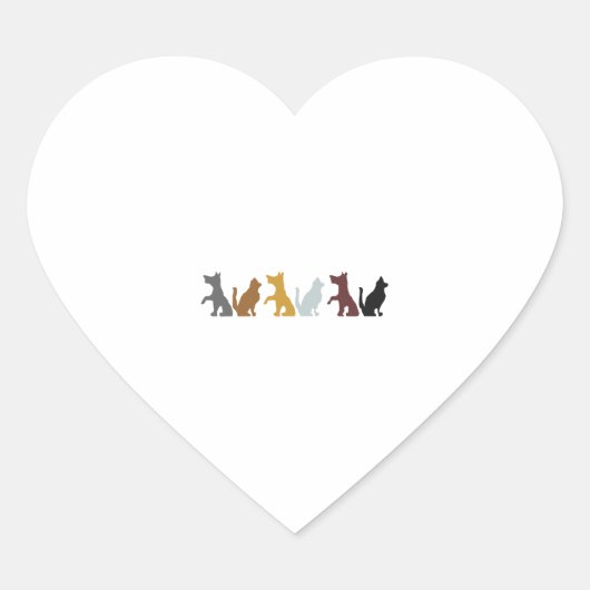 Kat en hond hart sticker (Voorkant)