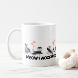 Kat en hond houden van thema mok