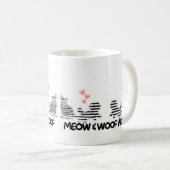 Kat en hond houden van thema mok (Voorkant rechts)