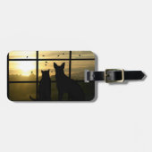 Kat en hond in de Bagagelabels van het Venster (Voorkant horizontaal)