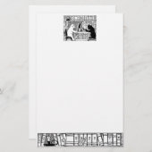 Kat en hond in de bibliotheek briefpapier (Voorkant / Achterkant)