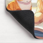 Kat en hond lezen van een boek muismat (Hoek)