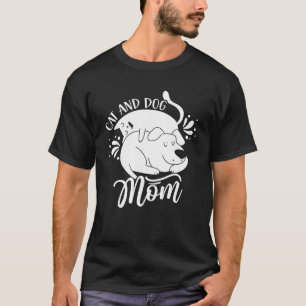 Kat en hond mama Lover Dogs Katten Moeder mama T-shirt