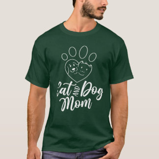 Kat En Hond Mama Lover Honden Katten Meisje Cadeau T-shirt
