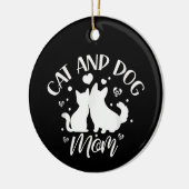 Kat en hond Mama Meisje Lover Honden Katten Moeder Keramisch Ornament (Links)