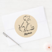 Kat en Hond met Gepersonaliseerde Naam Sticker (Envelop)
