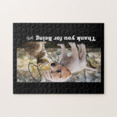 Kat en hond met tekst bedankt legpuzzel (Horizontaal)