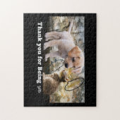 Kat en hond met tekst bedankt legpuzzel (Verticaal)