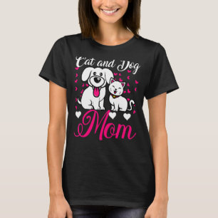 Kat en Hond Moeder Huisdieren Eigenaar Moederdag T-shirt