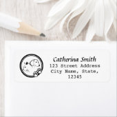 Kat en hond ontwerp retour adres label (Insitu)