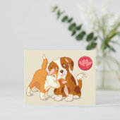 Kat en hond Pals Valentijn Feestdagenkaart (Staand voorkant)