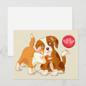 Kat en hond Pals Valentijn Feestdagenkaart (Voorkant / Achterkant)
