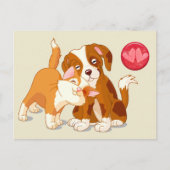 Kat en hond Pals Valentijn Feestdagenkaart (Voorkant)