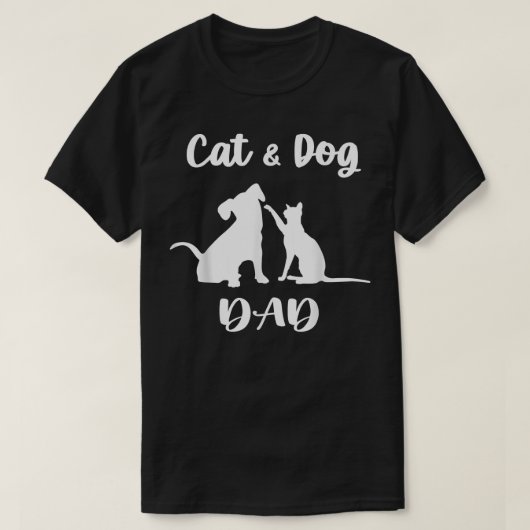 Kat en hond Papa gezelschapsdieren Lover Puppy voo T-shirt (Design voorkant)