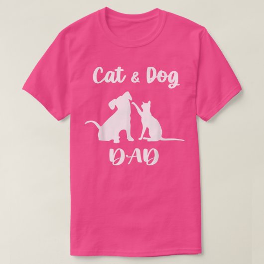 Kat en hond Papa gezelschapsdieren Lover Puppy voo T-shirt (Design voorkant)