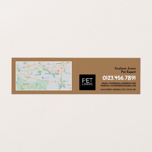 Kat en hond, Pet Boarding Gedetailleerd Visitekaartje (Binnenkant ongevouwen)