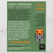 Kat en hond, Pet Sitting Service Adverteren Flyer (Voorkant)
