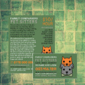 Kat en hond, Pet Sitting Service Adverteren Flyer