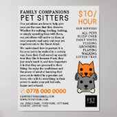 Kat en hond, Pet Sitting Service Adverteren Poster (Voorkant)