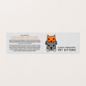 Kat en hond, Pet Sitting Service Gedetailleerd Visitekaartje (Buitenkant ongevouwen)