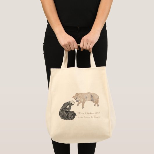 Kat en hond samen tote bag (Voorkant (product))