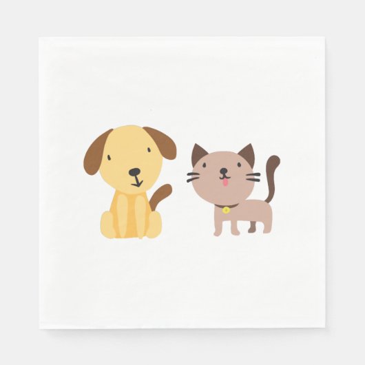 Kat en hond servet (Voorkant)