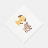 Kat en hond servet (Hoek)