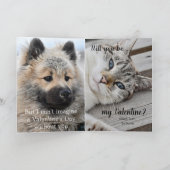 Kat en hond-Valentijnsdag Kaart (Binnen)