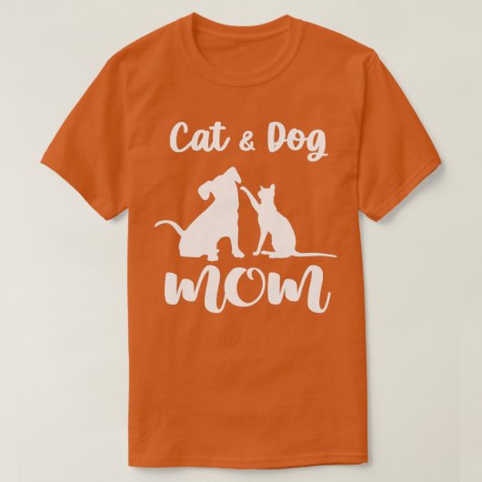 Kat en hond van mam Dieren Lover Puppy Wome T-shirt (Design voorkant)
