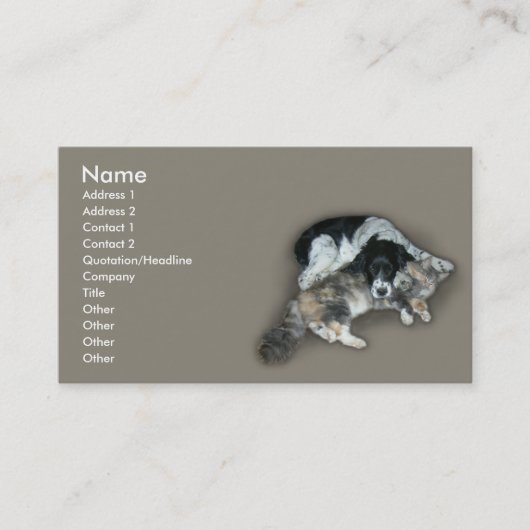 Kat en hond visitekaartje (Voorkant)
