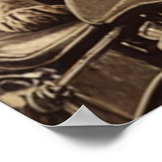 Kat en hond voor altijd samen bikers poster (Hoek)