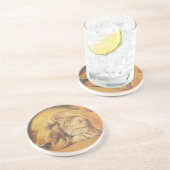 Kat en hond zandsteen onderzetter (Zijkant)