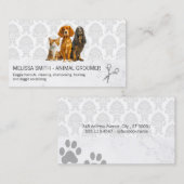 Kat en Honden | Damast Patroon Visitekaartje (Voorkant / Achterkant)