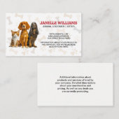 Kat en Honden Zittend | Paw en Botten Patroon Visitekaartje (Voorkant / Achterkant)